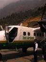 Day 1: Lukla to Monjo.\r\nOur plane, Yeti Airlines, on the tarmac at Lukla.